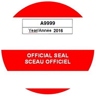 Sample of adhesive seal used by authorized service providers authorized to seal an adjustment